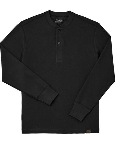 Filson Waffle Knit Henley Shirt - Black