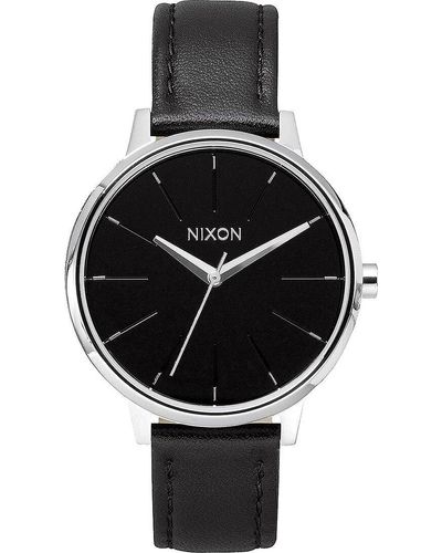 Nixon Kensington Leather Watch - Black