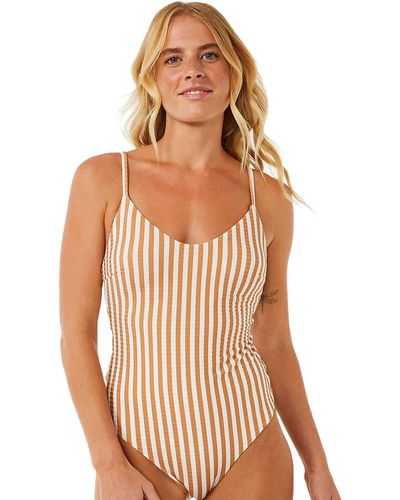 Rip Curl Premium Cheeky Coverage One Piece Swimsuit - Brown