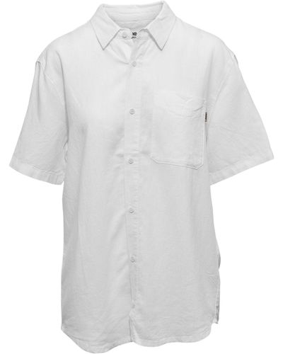 Tentree Hemp Button Up Short Sleeve Shirt - White