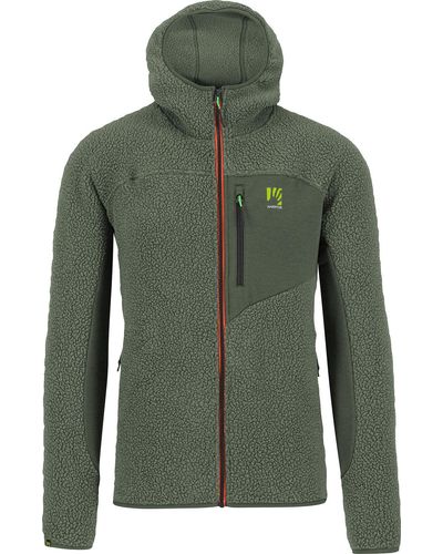 Karpos 80's Hooded Full Zip Fleece Sweatshirt - Green