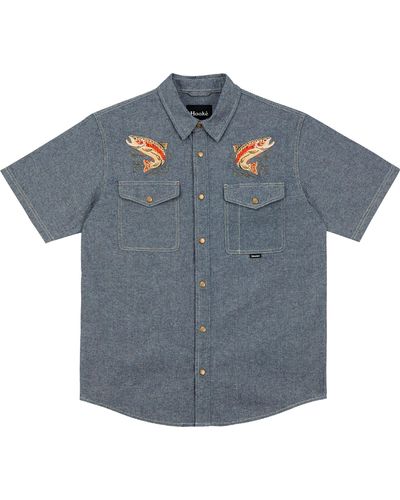 Hooké Rainbow Trout Short Sleeve Shirt - Blue