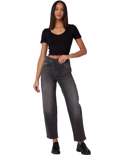 Lola Jeans Baker High Rise Crossover Jeans - Black