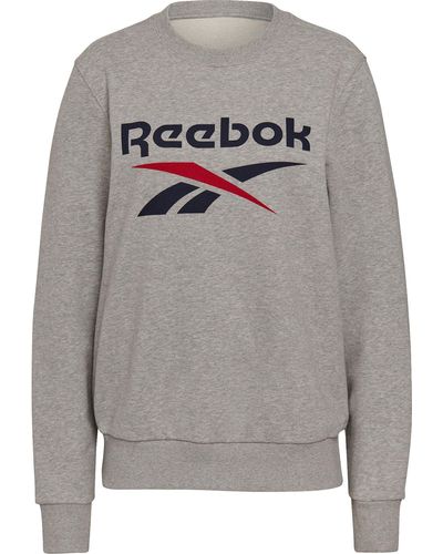 Reebok Identity Logo French Terry Crew Neck Sweatshirt - Grey