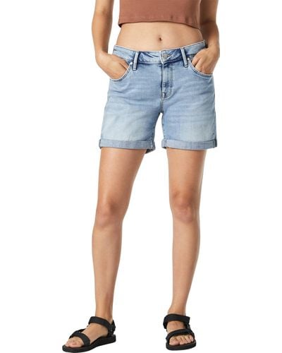Mavi Pixie Denim Boyfriend Shorts - Blue