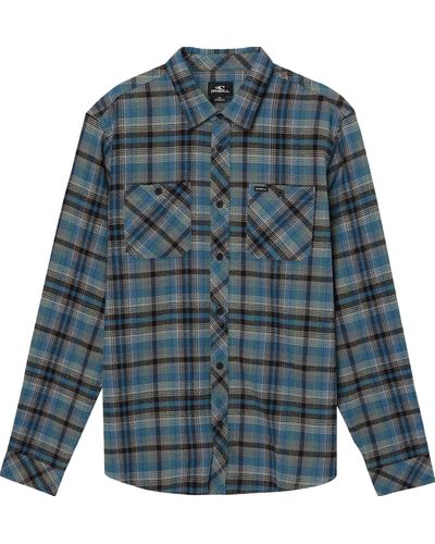 O'neill Sportswear Whittaker Long Sleeve Flannel Shirt - Blue