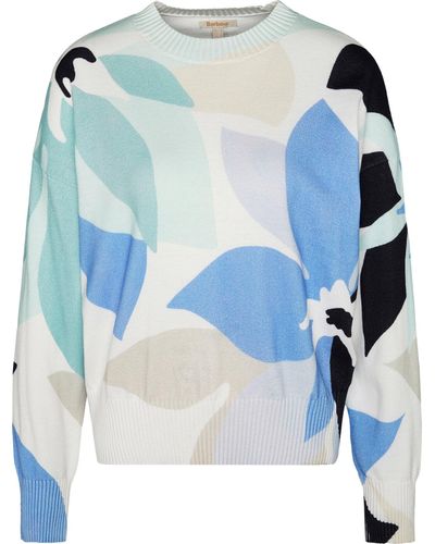 Barbour Nadia Floral Crew Neck Sweater - Blue