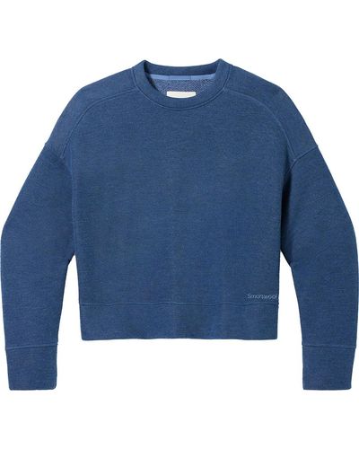 Smartwool Recycled Terry Cropped Crew Sweatshirt - Blue