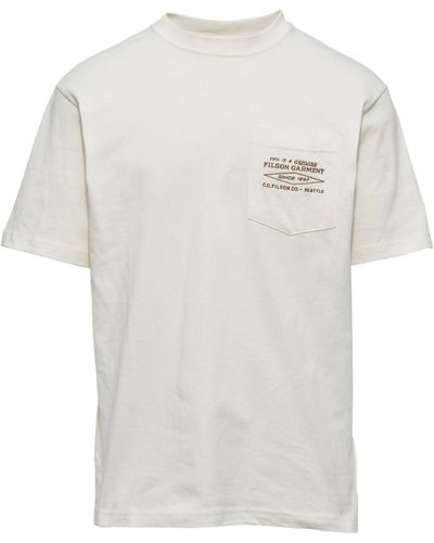 Filson Embroidered Short Sleeve Pocket T - White