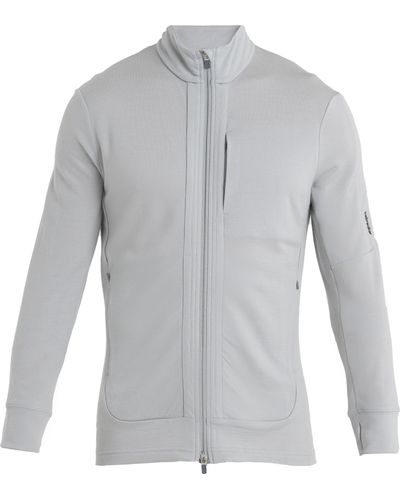 Icebreaker Quantum Iii Merino Long Sleeve Zip Jacket - Grey