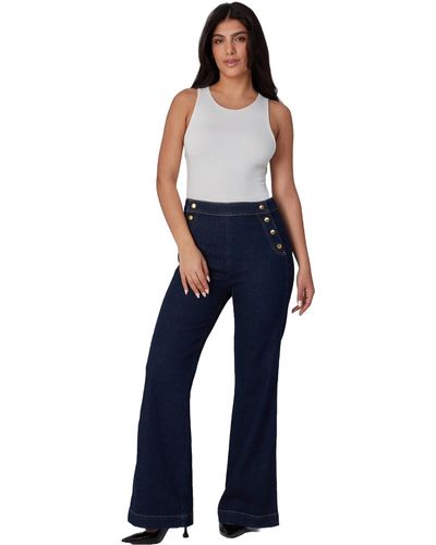 Lola Jeans Stevie High Rise Flare Jeans - Blue
