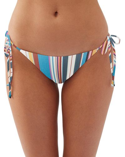 O'neill Sportswear Lookout Stripe Maracas Tie Side Bikini Bottom - Blue