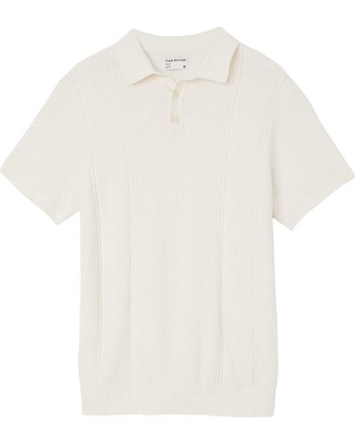 Frank And Oak Short Sleeve Polo Sweater - White