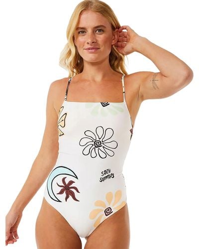 Rip Curl Holiday Cheeky Coverage One Piece Swimsuit - White