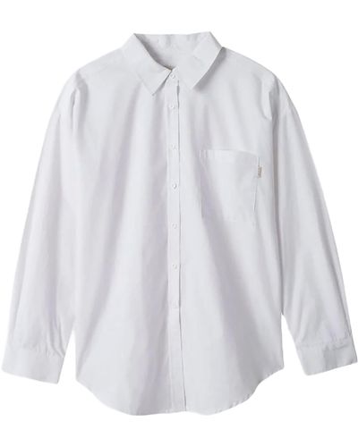 Brixton Sidney Oversized Long Sleeve Woven Overshirt - White