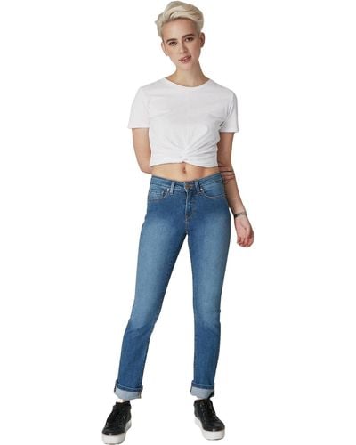 Lola Jeans Kristine Mid Rise Straight Jeans - Blue