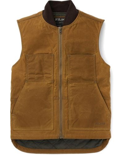 Filson Tin Cloth Insulated Work Vest - Brown