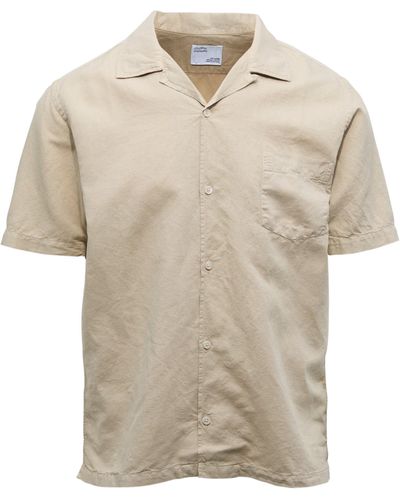 COLORFUL STANDARD Linen Short Sleeved Shirt - Natural