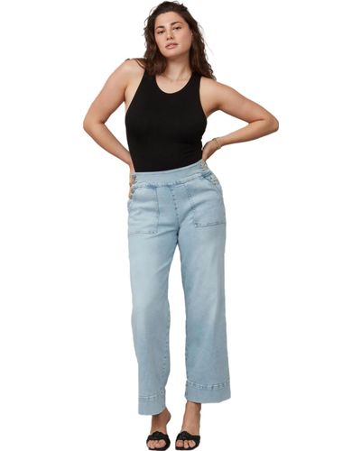 Lola Jeans Colette High Rise Wide Leg Jeans - Blue