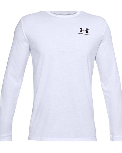 Under Armour Sportstyle Left Chest Long Sleeve T - White