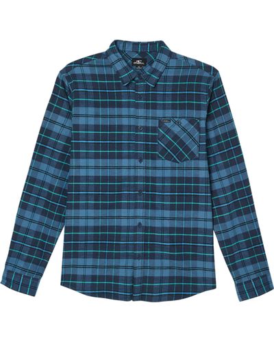 O'neill Sportswear Redmond Plaid Stretch Flannel Shirt - Blue