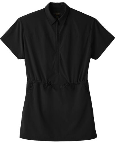 Tilley Trek Short Sleeve Zip Dress - Black