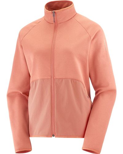 Salomon Essential Warm Full Zip Midlayer Jacket - Pink