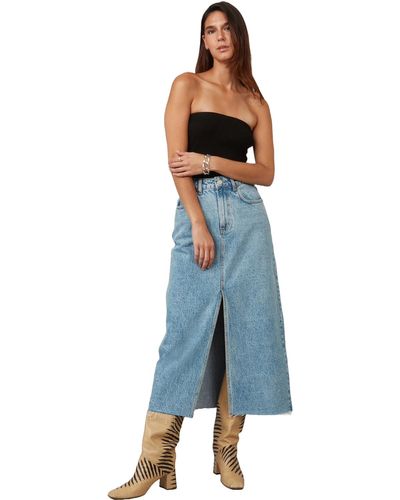 Lola Jeans Halston Maxi Skirt - Blue