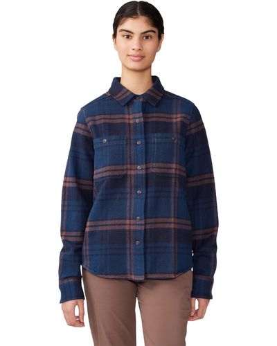Mountain Hardwear Plusher Long Sleeve Shirt - Blue