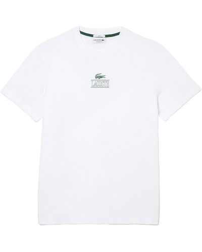 Lacoste Regular Fit Cotton Jersey Branded T - White