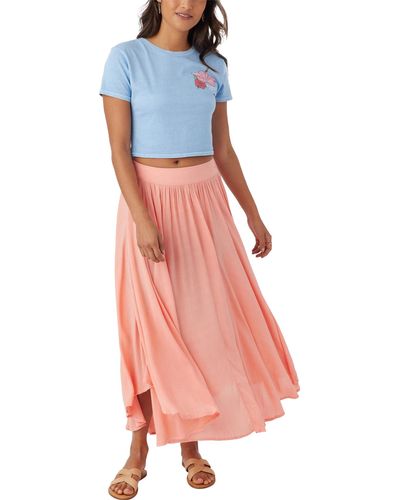O'neill Sportswear Marnie Solid Long Skirt - Pink