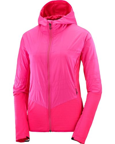 Salomon Outline All Season Hybrid Midlayer Hooded Jacket - Pink