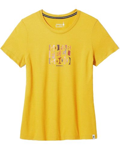 Smartwool T-shirt À Motif Stylisé Go Far Feel Good Pour Femmes - Yellow
