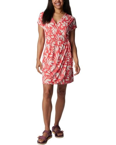 Columbia Chill River Print Wrap Dress - Red