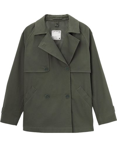 Frank And Oak Cropped Kapok Trench Coat - Green