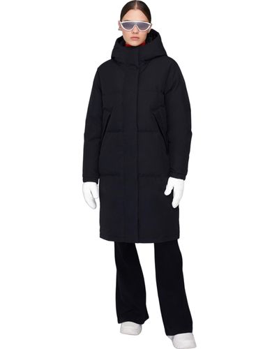 Quartz Co. Ines Hooded Down Winter No Fur Jacket - Black