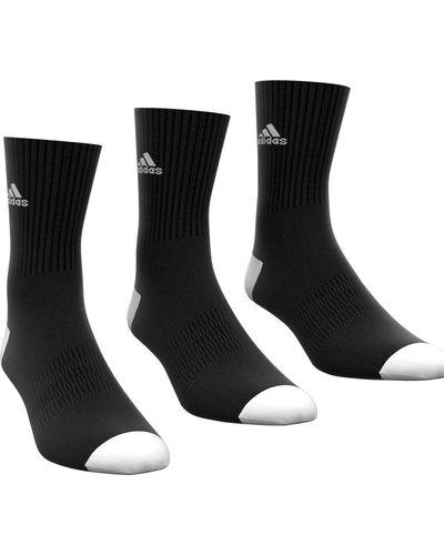 adidas Cushioned 3 Pair Crew Socks - Black