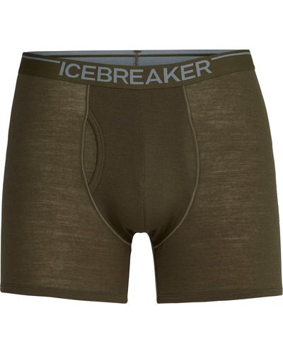 Icebreaker Anatomica Boxers With Fly - Green