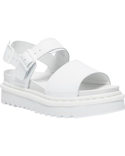 Dr. Martens Voss Mono Hydro Leather Strap Sandals - White