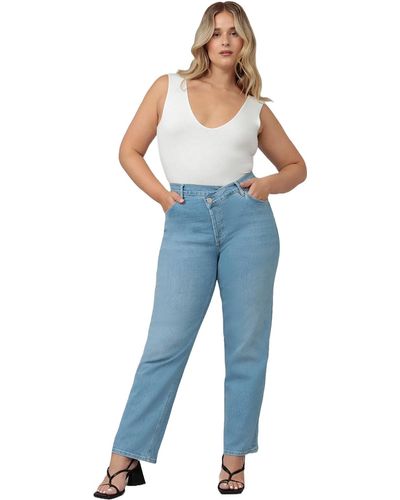Lola Jeans Baker High Rise Crossover Jeans - Blue