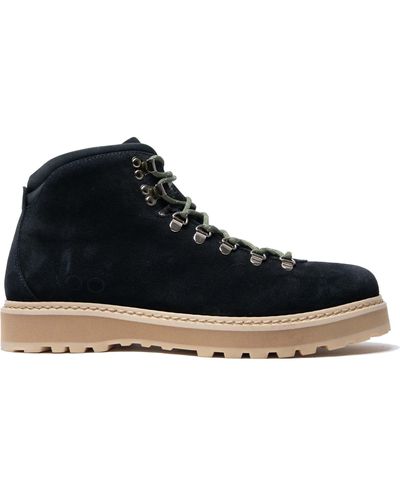 Mono Hiking Core Suede Shearling Lined Shoes - Black