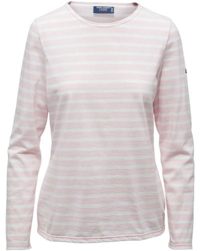 Saint James Minquidame Breton Striped Shirt With Long Sleeve - White