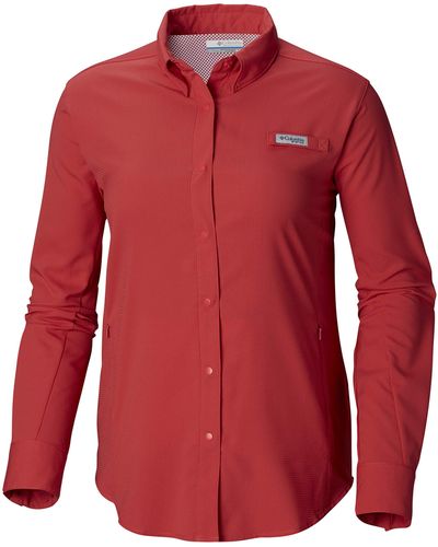 Columbia Tamiami Ii Long Sleeve Shirt - Red