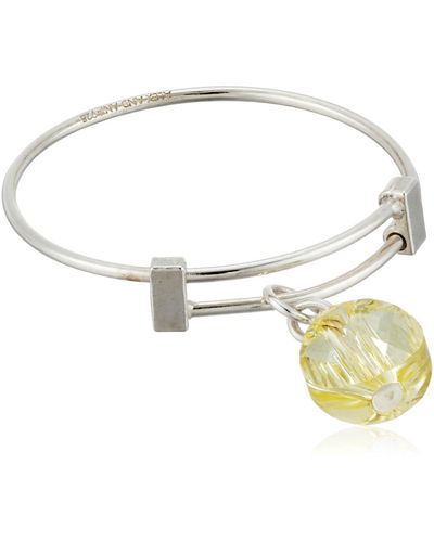 ALEX AND ANI Crystal Infusion Expandable Wire Sunlight Sterling Silver Adjustable Ring - Metallic