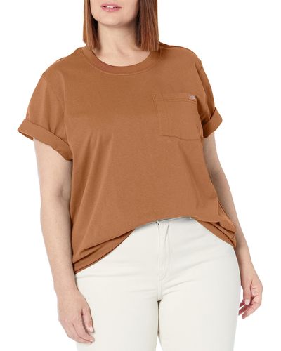 Dickies Size Plus Short Sleeve Heavyweight T-shirt - Brown