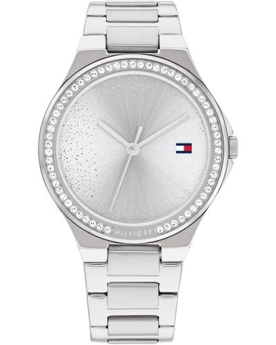 Tommy Hilfiger Sparkling 3h Wristwatch For Her - Feminine Crystal Embellishments - Water-resistant Up To 3 Atm/30 Meters - Premium Fashion For - Gray