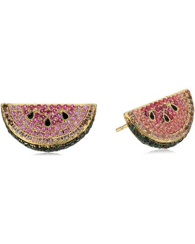 Noir Jewelry Watermelon Stud Earrings - Metallic