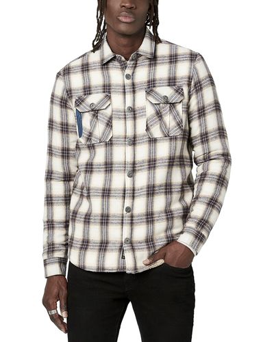 Buffalo David Bitton Shirt Style Shacket Jacket - Gray