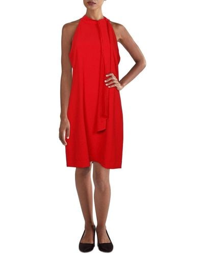 Vince Camuto Halter Bow Neck Dress - Red