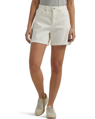 Lee Jeans Ultra Lux High Rise Cuffed A-line Denim Short - White